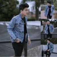 ราคา DRIP DENIM แจ็คเก็ตยีนส์ผู้ชาย / แจ็คเก็ตยีนส์ผู้ชายสุดเท่ - สีฟ้า Sandwash (50702157205)
