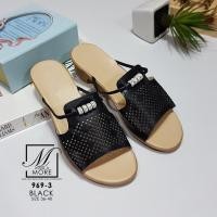 ราคา 969-3 รองเท้าลำลองพื้นนิ่มมาก ส้นเตี้ย หน้าคาดหนัง pu ฉลุลาย (4512273391)