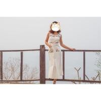 ราคา ชุดเดรสขาวยาวหางปลางานปักป้ายJariya (8103987268)