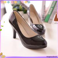 ราคา พร้อมส่ง 0373 รองเท้าส้นสูง เสริมหน้า หัวมน รองเท้าคัชชูส้นเข็ม ส้นสูง 4 นิ้ว (46409558076)