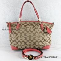 ราคา Coach 28096 Madison Small Kelsey Satchel in Printed Signature Fabric (23544661545)