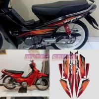 ราคา MERAH Striping Sticker Lis Les Polet honda supra 100 1998 1999 สีดําสีแดงคุณภาพมาตรฐานรายการร่างกาย (45959039934)