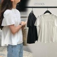 ราคา mimi&didi#เสื้อแขนตุ๊กตาทรงหลวมคอตั้งจีบลูกไม้ เสื้อเชิ้ตสไตล์เกาหลี ชิคๆ คอกลม แขนสั้น สีขาว น่ารักๆแฟชั่น ผู้หญิง#W628 (43110897080)