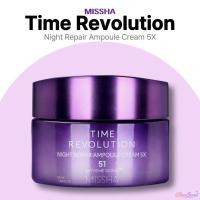 ราคา MISSHA Time Revolution Night Repair Ampoule Cream 5X 50ml Overnight Firming & Hydrating Cream (48309305269)