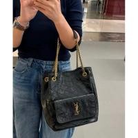 ราคา YSL Saint Laurent Niki Oil Wax Leather Bucket Bag สำหรับผู้หญิง กระเป๋าถือMessenger & Backpack (52008844642)