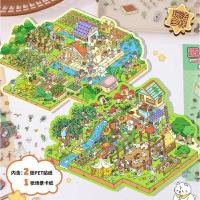 ราคา Art Blue 11.0 Farm Ranch ภูมิทัศน์สติกเกอร์ขนาดใหญ่ 3d สเตอริโอภาพ Miniature ฉาก Collage Decompression คู่มือสติกเกอร์ | ชินโจดู | ฉาก เดคโค (27840108751)