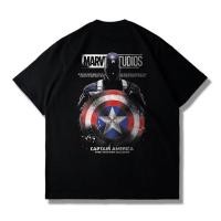 ราคา เสื้อยืดแขนสั้นลำลองสำหรับผู้ชายลายโล่กัปตันอเมริกาสุดเท่ ทรงหลวม ไซส์ใหญ่ (28644355834)