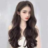 ราคา วิกผมยาวหยักศกสังเคราะห์สีไวน์แดงสีน้ําตาลสีเทาสําหรับผู้หญิง (23503700682)