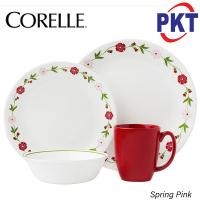 ราคา Corelle 16 ชิ้น/24 ชิ้น ชุดอาหารเย็น Livingware [ฤดูใบไม้ผลิสีชมพู] (23768843854)
