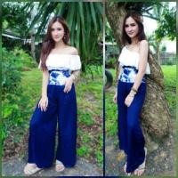 ราคา ชุดจั้มสูทเอว(เสื้อเปิดไหล่+กางเกง)=2ชิ้น (2656920448)