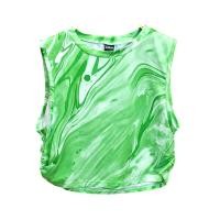 ราคา เสื้อแขนกุด วงแขนกว้าง ลายมัดย้อม สีเขียว (45955315853)