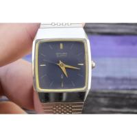ราคา นาฬิกา Vintage มือสองญี่ปุ่น Sunlord Gold Plated Black Dial ผู้หญิง ระบบ Quartz สี่เหลี่ยม Tank 23mm ใช้งานได้ปกติ (28368149348)