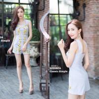 ราคา จั๊มสูทแขนกุดขาสั้น มี2สี ผ้าซาร่า นิ่มมาก (1216706462)