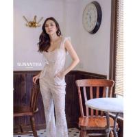 ราคา จั้มสูทแขนกุดแต่งระบาย ฉลุทั้งตัวพร้อมซับใน งานป้าย VICTORIA (2799368210)