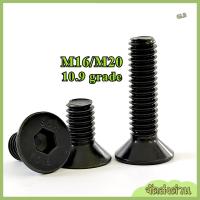 ราคา น็อต สกรู หัวจม เตเปอร์ 10.9 เกลียวมิล / Flat Head Hex Socket Machine Screw Grade 10.9 /น็อตดำ หัวจมเตเปอร์ เกรด 10.9 แข็งพิเศษ สกรูชุบแข็งดำ เกลียวมิล ตลอด / Hex Socket Head Cap Machine Screw- M16/M2