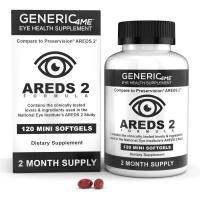 ราคา AREDS 2 Soft Capsules วิตามินซี 500มก. วิตามินอี 400 IU 10มก. 2มก. ซิงค์ 80มก. คอปเปอร์ 2มก. Support Eye Health-120 Mini Soft Capsules (ใช้ได้สองเดือน) (44279910176)