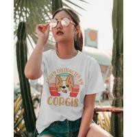 ราคา เสื้อยืดสกรีนลายน้องหมา แนวมินิมอล คอกลม แขนสั้น เสื้อลายหมา คอร์กี้ Corgi สไตล์เกาหลี ลายน่ารักๆ - CORGAA8 (24224909499)