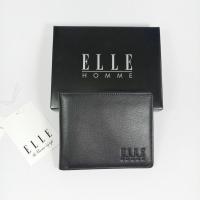 ราคา ELLE HOMME กระเป๋าสตางค์ผู้ชายใบสั้น พับเดียว สีดำ หนังนิ่ม หนังแท้ (21570022832)