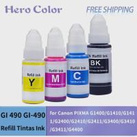 ราคา GI490 GI 490 GI-490 Compatible Refill Tintas Ink for Canon PIXMA G1400/G1410/G1411/G2400/G2410/G241 (49656136800)