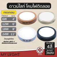 ราคา ดาวไลท์ติดลอย ดาวไลท์ LED ทรงกลม 6W 9W 12W 18W 24W ขนาด 4นิ้ว 6นิ้ว 8นิ้ว 11นิ้ว 4สี สีดำ สีขาว สีเงิน สีไม้ (21883868769)