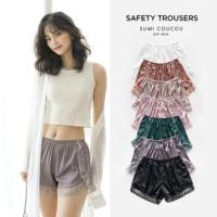 ราคา ✲❁ฤดูใบไม้ผลิฤดูร้อนปักซาตินเนื้อ คู่-ใช้ลูกไม้กางเกงความปลอดภัยผู้หญิงสีดํา,สีขาว,เลือดหมู,แอปริคอท,โลตัสสีชมพู,สีเทา7สีป้องกันแสงสะท้อนสวมใส่ด้านนอกบ้านกางเกงผู้หญิง(3ชิ้นที่เล (41214401395)