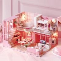 ราคา พร้อมส่งจากไทย บ้าน DIY 2 ชั้น Dream Angel ประกอบเอง มีไฟพร้อมกาว (23451179506)