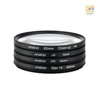 ราคา Andoer 62mm UV+CPL+Close-Up+4 +Star 8-Point Filter Circular Filter Kit Circular Polarizer Filter Macro Close-Up Star 8-Point Filter with Bag for Pentax DSLR Camera (22010395107)