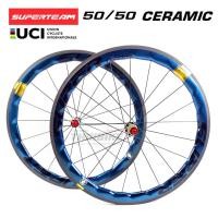 ราคา สีพิเศษ สีน้ำเงิน ล้อจักรยานเสือหมอบคาร์บอน SUPERTEAM CURVE PRO CERAMIC (12896975796)