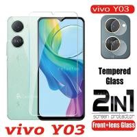 ราคา 2in1 ฟิล์มกระจกนิรภัยกันรอยหน้าจอ HD ใส เลนส์กล้อง ด้านหลัง สําหรับ VivoY03 4G 2024 Vivo Y03 Y 03 VivoY03 T S A Y03T Y03A Y03S 4G 5G (25571399583)