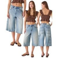 ราคา (ของแท้) Stradivarius carpenter bermuda jorts กางเกงยีนส์ทรง Jorts ยีนส์ขาสั้น (40124786317)