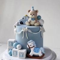 ราคา ตุ๊กตาหมี เพศเปิดเผยเค้ก Topper Boy หรือ Girl Baby Shower & Party Decor Kit (50108227938)