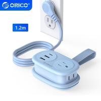 ราคา 100% Original ORICO 1.2MสายไฟUSB AประเภทCพอร์ตTravel Power Strip 2 AC Outlet Surge Protector USปลั๊กWindable Wire Socket AP3 (41830140726)