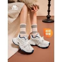 ราคา Kappa รองเท้าผู้หญิง Plus กํามะหยี่ Daddy รองเท้า 2026 ฤดูหนาวสไตล์ใหม่ Warm สองรองเท้าผ้าฝ้าย All-Match หนา Soled เพิ่มความสูงรองเท้าสีขาว (57452074542)