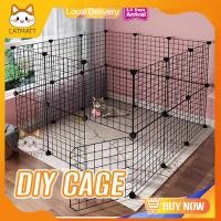 ราคา Sangkar Kucing กรงขนาดใหญ่สําหรับสุนัขแมวพับ DIY รั้วสัตว์เลี้ยงกรงสีดําสําหรับกระต่ายลวดโลหะ Puppy House กรง 35*35 (40528151825)