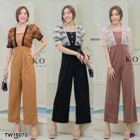 ราคา MF18070 Jumpsuit จั้มขายาวไฮโซเก๋มากดีเทลลเยอะสุดสวยจัดๆๆค่ะ เนื้อผ้าฮานาเลอกแต่งลูกไม้แพงอกหน้าหลังแขนอกแต่งกระดุมอีก (19358852186)
