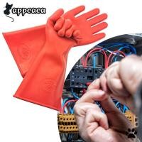 ราคา APPEAE ช่างไฟฟ้าถุงมือฉนวน,สีแดงภายในแรงดันไฟฟ้า 220V ถุงมือฉนวนกันความร้อน,ป้องกัน 5KV ยางกันน้ําทํางานปลอดภัยถุงมือไฟฟ้า (44706259425)