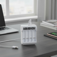 ราคา เครื่องชาร์จแบตเตอรี่ USB สําหรับถ่านชาร์จนิกเกิลแคดเมียม AA/AAA 4 ก้อน (55000613622)