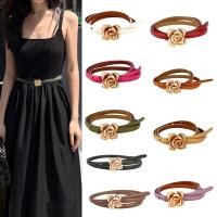 ราคา Whi เข็มขัดหนังผู้หญิงชุดหญิงคาดเอวดอกไม้ตกแต่งเข็มขัดเอวบาง (54909134249)
