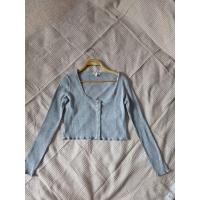 ราคา PULL & BEAR เสื้อยืดครอปผ้าร่องสีเทาคอเว้ากระดุมหน้าแขนยาวไซส์XLอก34-36ยาว16.5(งานมือสอง)35 (57007463263)