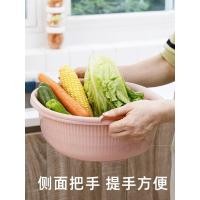 ราคา Kitchen Double-layer Plastic Drip Basket, Vegetable Basin, Fruit Basket, Multi-purpose Rice Washer, (26270372027)