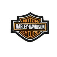 ราคา แพทช์ อาร์มติดเสื้อ Harley-Davidson 3 inch Embroidered Orange Bar & Shield Logo Emblem Sew-On Patch Item # 8011390 (26984044306)