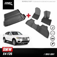 ราคา BMW X4 F26 ปี 2012 2013 2014 2015 2016 2017 พรมปูพื้นรถยนต์ 3D พร้อมถาดท้าย (23330500624)
