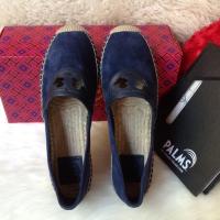 ราคา รองเท้า Tory Burch ของแท้นำเข้าจาก USA รุ่น Sidney Espadrille หนังแท้+หนังกลับสี Perfect Navy size US8 (1869213714)