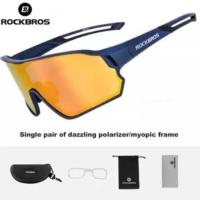ราคา ❤ 【Local Delivery】Rockbros Polarized Sunglasses For Men Full Rim Cycling Shades Wide Goggles Li (26300129559)