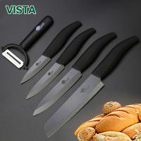 ราคา Ceramic Knife cooking set 3" 4" 5" inch+6 inch Serrated Bread Knife+Peeler Zirconia Black Blade Fruit Cooking Kitchen Kn (28610481841)