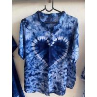 ราคา เสื้อคอจีนมัดย้อมสีครามแท้สีเข้มลายสวยใส่ได้ทั้งชายหญิงราคาถูก (15448349389)