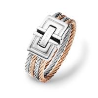 ราคา CHARRIOL แหวน 02-901-1267-0 Rose Gold & Steel Biarritz Ring (40955991520)