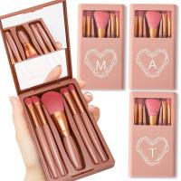 ราคา ชุดแปรงแต่งหน้า5ชิ้นพร้อมกล่องจัดระเบียบและกระจกชุดเครื่องมือความงามกันน้ำตัวอักษรเพชร สำหรับการเดินทาง มีสินค้าในสต็อก (46251410993)