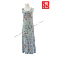 ราคา UNIQLOยูนิโคล่[C91] Maxi dress uniqlo ลายสนูปปี้สีเทา size M (มือสอง) (24422953000)
