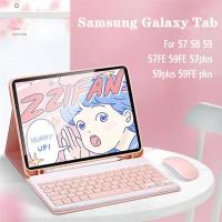 ราคา [แป้นพิมพ์ภาษาไทย]ด้วยเคสคีย์บอร์ดSamsung Galaxy Tab S7/S8/S9 FE เคส Samsung Tab S9 Plus S7 FEเก็บปากกาได้ และคีย์บอร์ด (28411134406)
